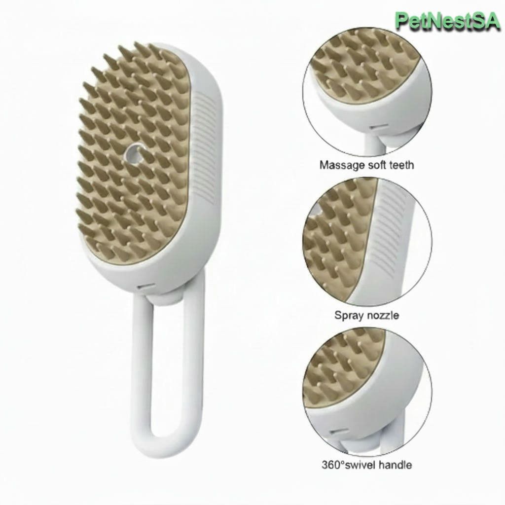 Pet Brush with Bold PetNestSA branding